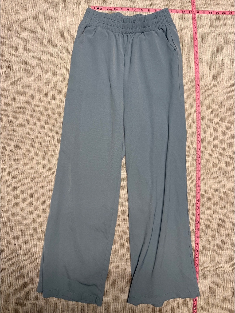 ododos Women's Light Blue Wide Leg Polyester Pants Size S